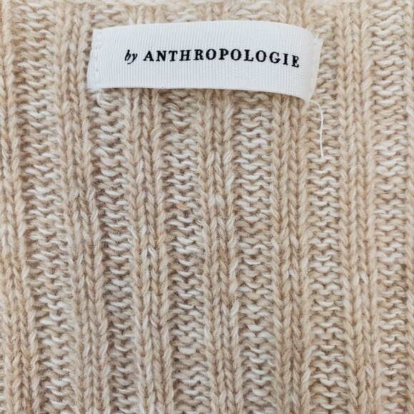 Anthropologie Wool Blend Ribbed Criss-Cross Poncho Sweater - Picture 3 of 7